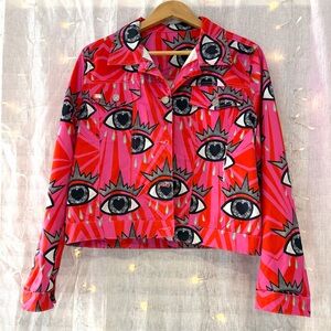 LIC Red and Pink Eye Print Jacket